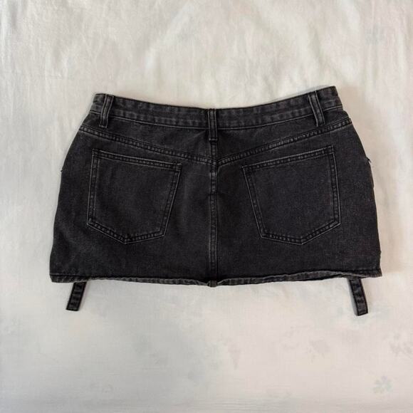 y2k black denim cargo mini skirt utility low rise - Picture 2 of 4